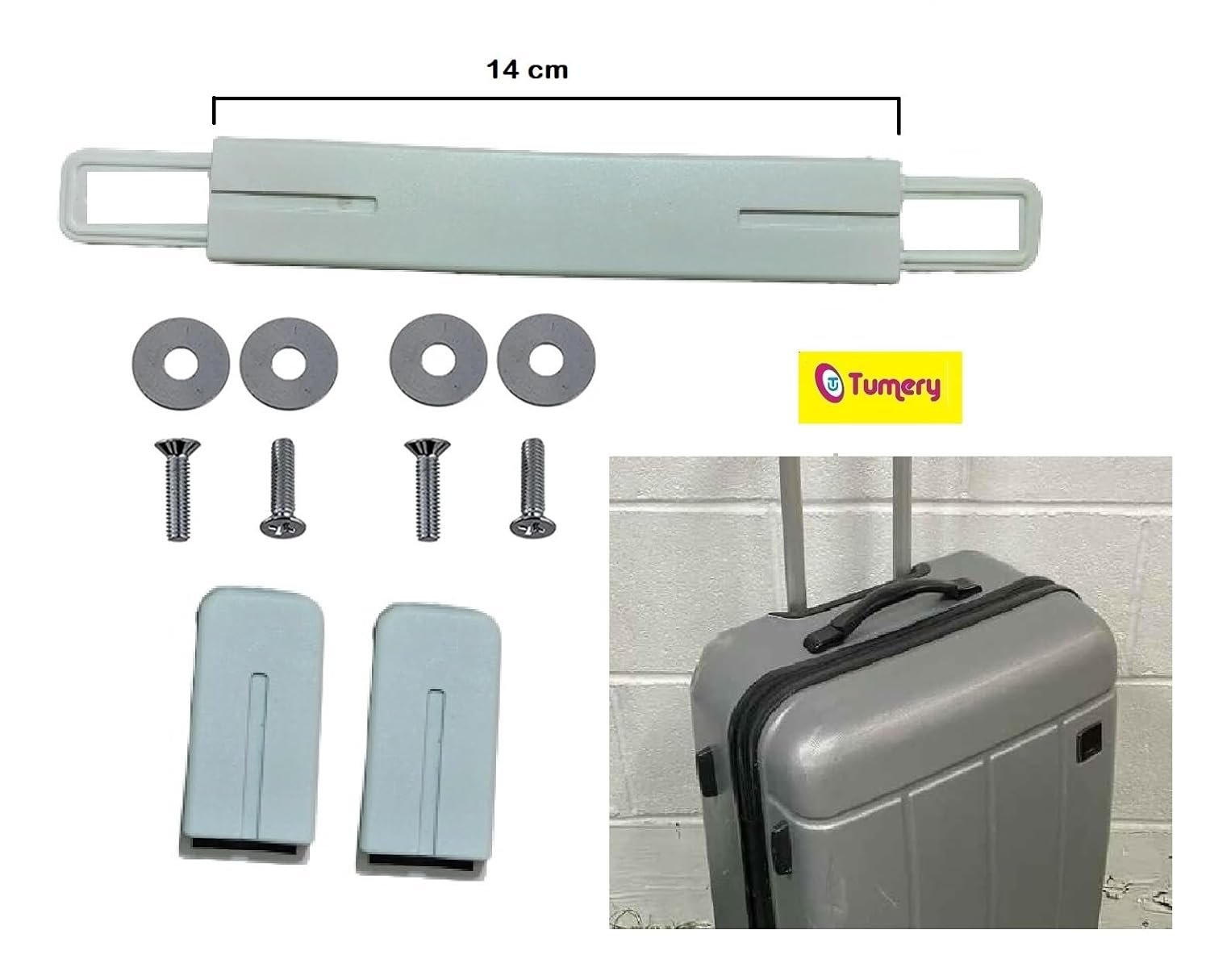 Repair Replacement Luggage Pull Handle for VIP Safari, American Tourister, Skybag Suitcase Trolley Bag - 5 Pcs Grey Handle for Luggage Parts - Image 4