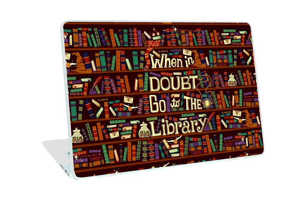 Library Quote Vinyl Laptop Skin Sticker Cover Case Decal Protector Fits for Any Laptop(Hp/Dell/Sony/Acer/Lenovo/Asus.. etc) Brand Models of Size 15.6 Inches Laptop Notebook.