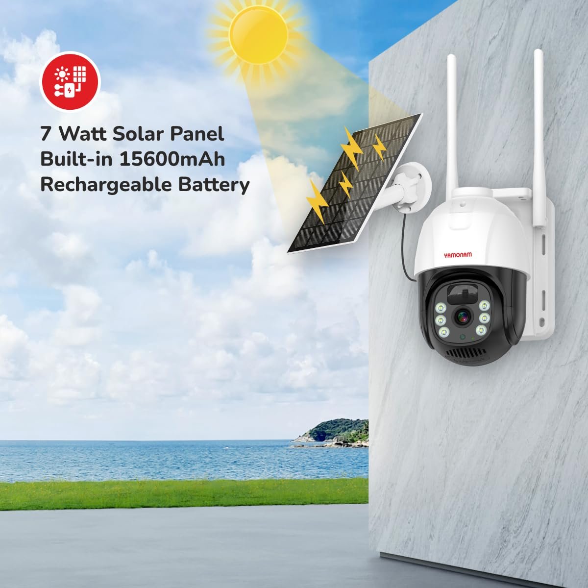 MANOMAY 4G Sim 4Mp Solar Powered CCTV Outdoor Security Camera with Solar Panel Built-in Battery | Surveillance for Agriculture | Remote Area | Construction Site | Garden (4MP 4G Solar Pan Tilt) - Image 5