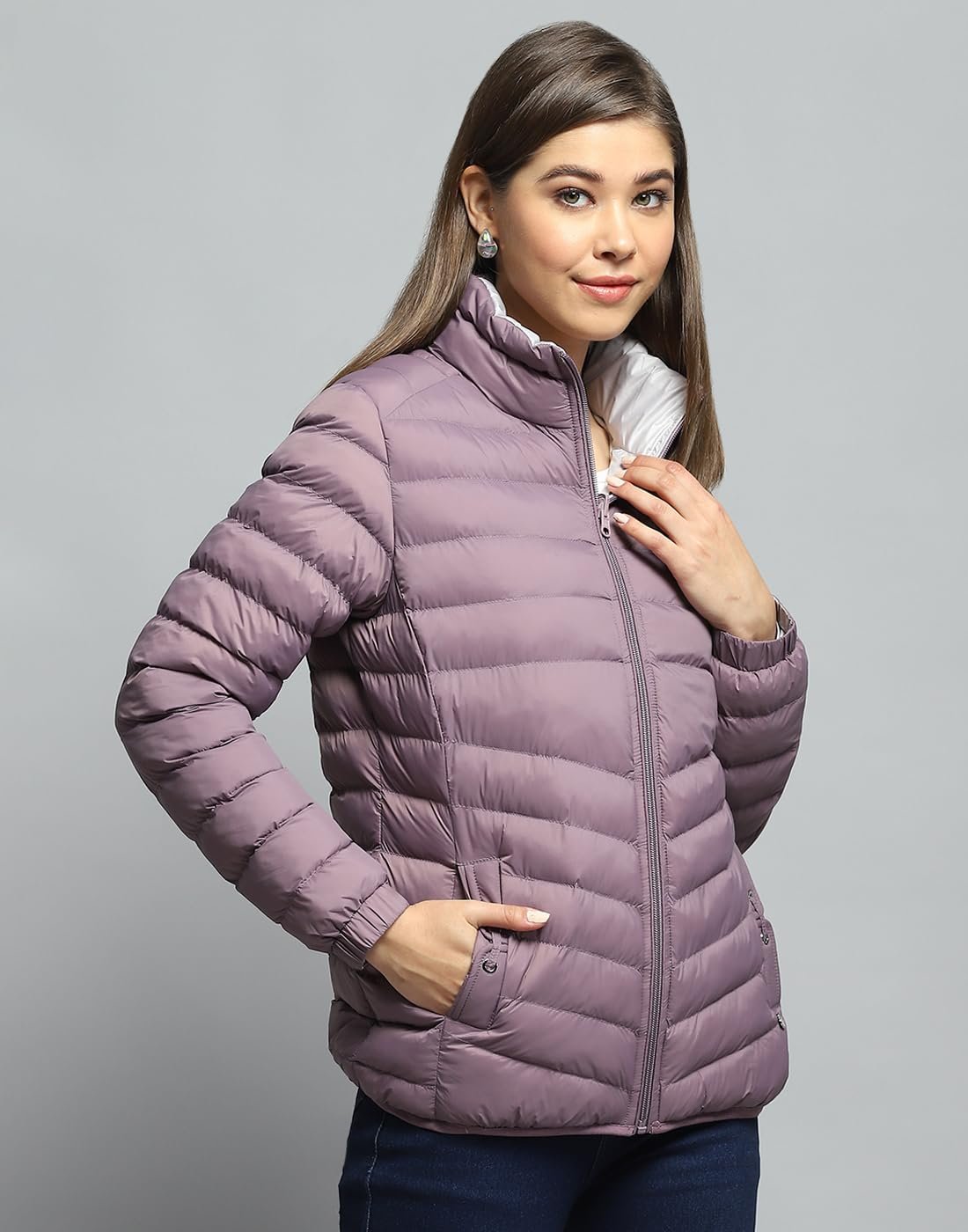 Monte Carlo Women's Reversible Winter Jacket | Stylish Regular Fit Quilted Puffer Coat | Full Sleeve Solid Zipper Closure Travel Jacket For Women's - Image 4