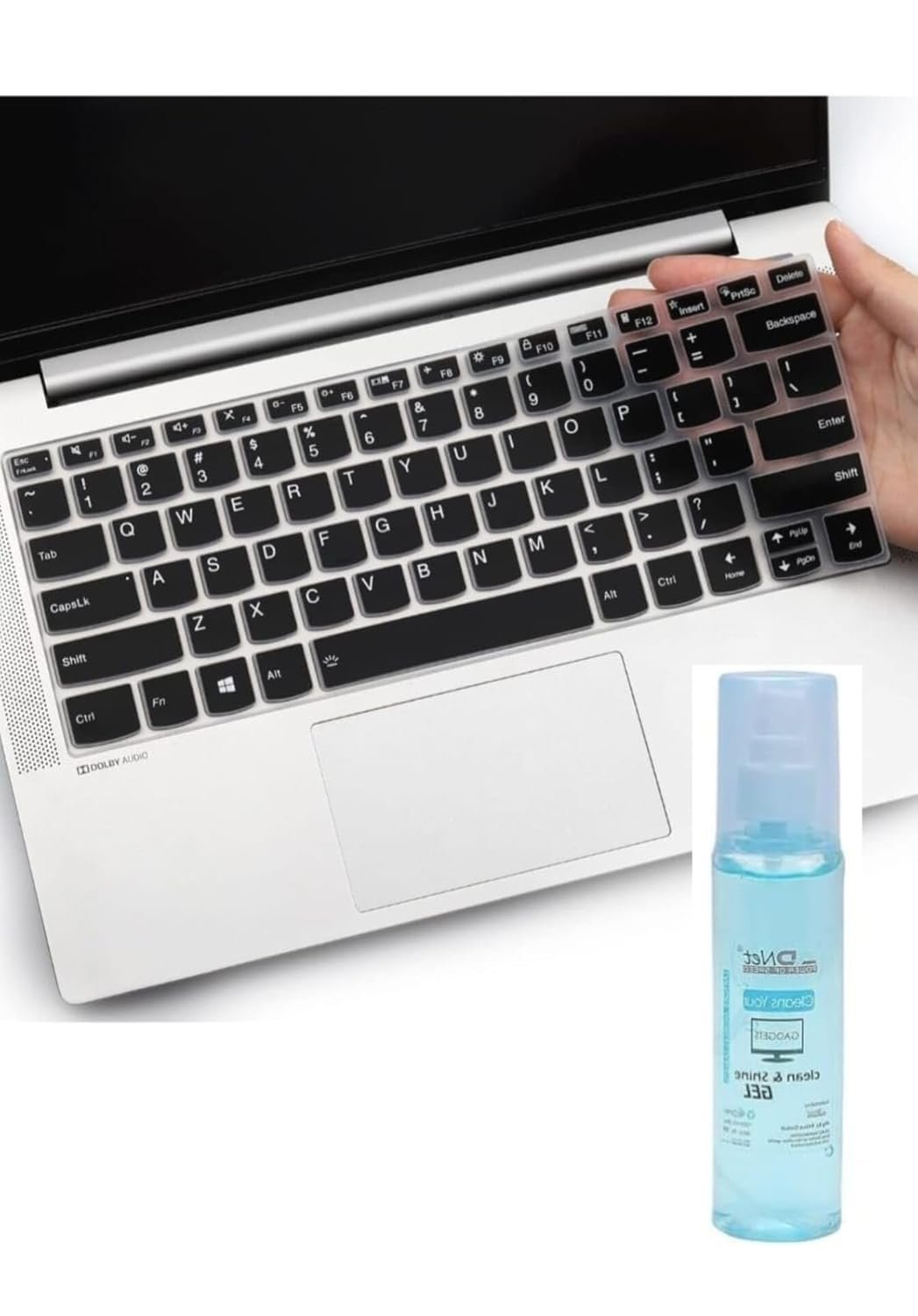 AK tech Solutions Keyboard Cover for Lenovo IdeaPad Slim 5i 7i Pro 14 inch & Lenovo Ideapad 5 Silm 14 inch Waterproof Dust-Proof Thin Skin Protector - Silicon Black with complimentary (Cleaning Gel)