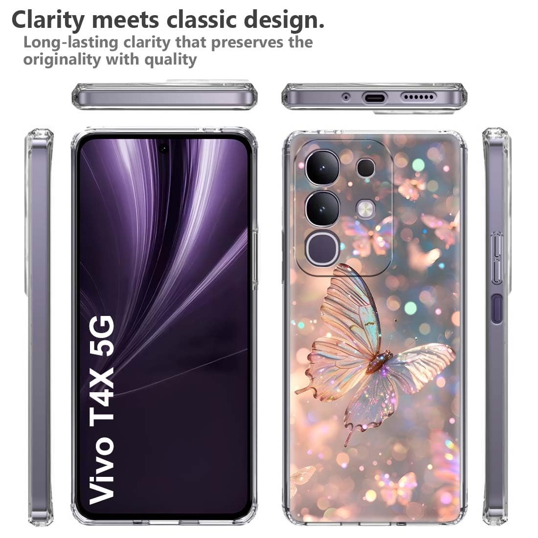 Fashionury Back Cover Case Designer Flexible Soft Back Case Cover for Vivo T4x 5G -D3164 - Image 4