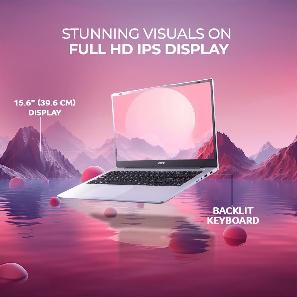 Acer Aspire, AMD Ryzen 7-7730U, 16GB RAM, 1TB SSD, Full HD 15.6"/39.62cm, Windows 11 Home, Pure Silver, 1.79KG, AS15-42, WiFi 6, AMD Graphics, Backlit Keyboard, 55Wh Battery Laptop - Image 4