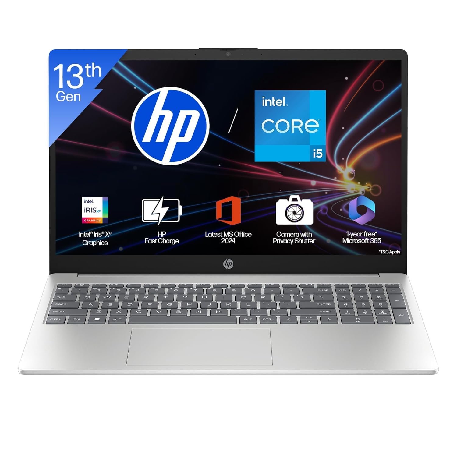 HP Windows 11 Home 15,13Th Gen Intel Core I5-1334U(8GB DDR4,512GB SSD),Anti-Glare,Micro-Edge,15.6''/39.6Cm,FHD,Silver,1.59Kg,Fd0466Tu,Intel Iris Xe,FHD Camera W/Privacy Shutter,Backlit Laptop