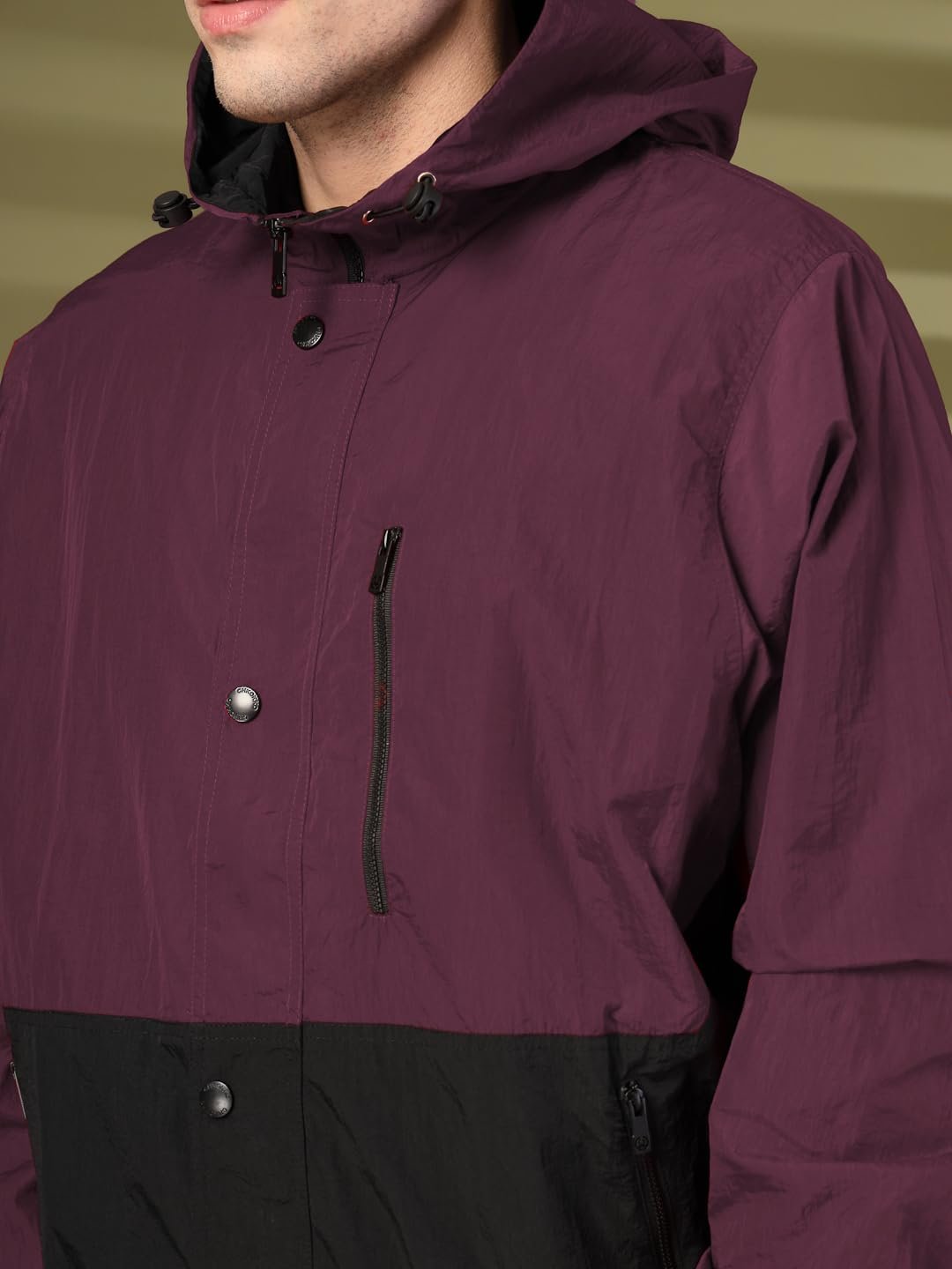 CHKOKKO Mens Stylish Oversized Windcheater Jacket with Zip Closure Lightweight Sportswear for Running Travel Hiking Outdoor and Rainy Season Wear - Image 6