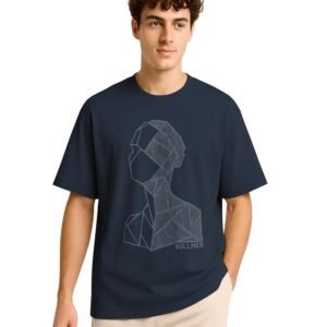 BULLMER Trendy Half Sleeve Oversized Cotton Blend Crew Neck Tshirt for Men