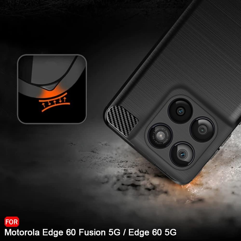 TheGiftKart Rugged Shockproof Back Cover Case for Motorola Moto Edge 60 Fusion 5G / Edge 60 5G | Total Camera Protection | Anti-Fingerprint Finish | 360 Degree Protection Back Cover Case (TPU, Black) - Image 7