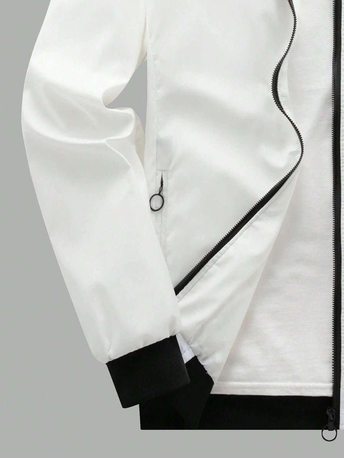 JVX men jackets || bomber jacket for men || Lightweight Outwear Sportswear Bomber Jackets (JACKET-01) (IN, Alpha, L, WHITE-NASA) - Image 5