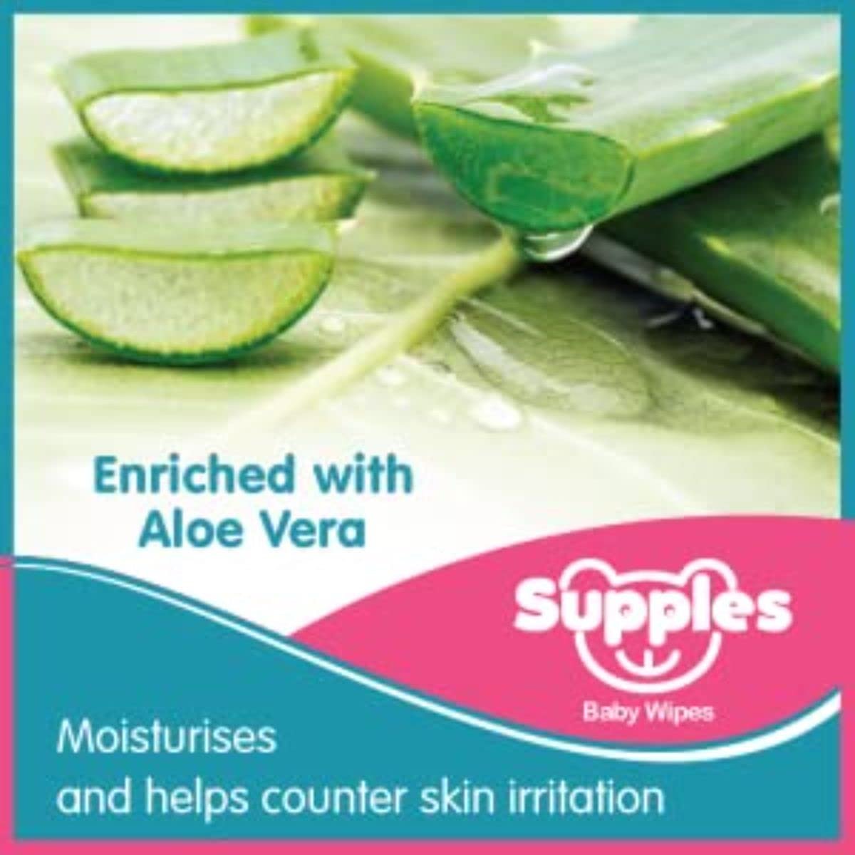 Amazon Brand - Supples Baby Wet Wipes with Lid | 576 Wipes | 72 Wipes x 8 Packs | Enriched With Aloe Vera and Vitamin E | Alcohol-Free and Paraben-Free | Pure Water-Based formulation - Image 6