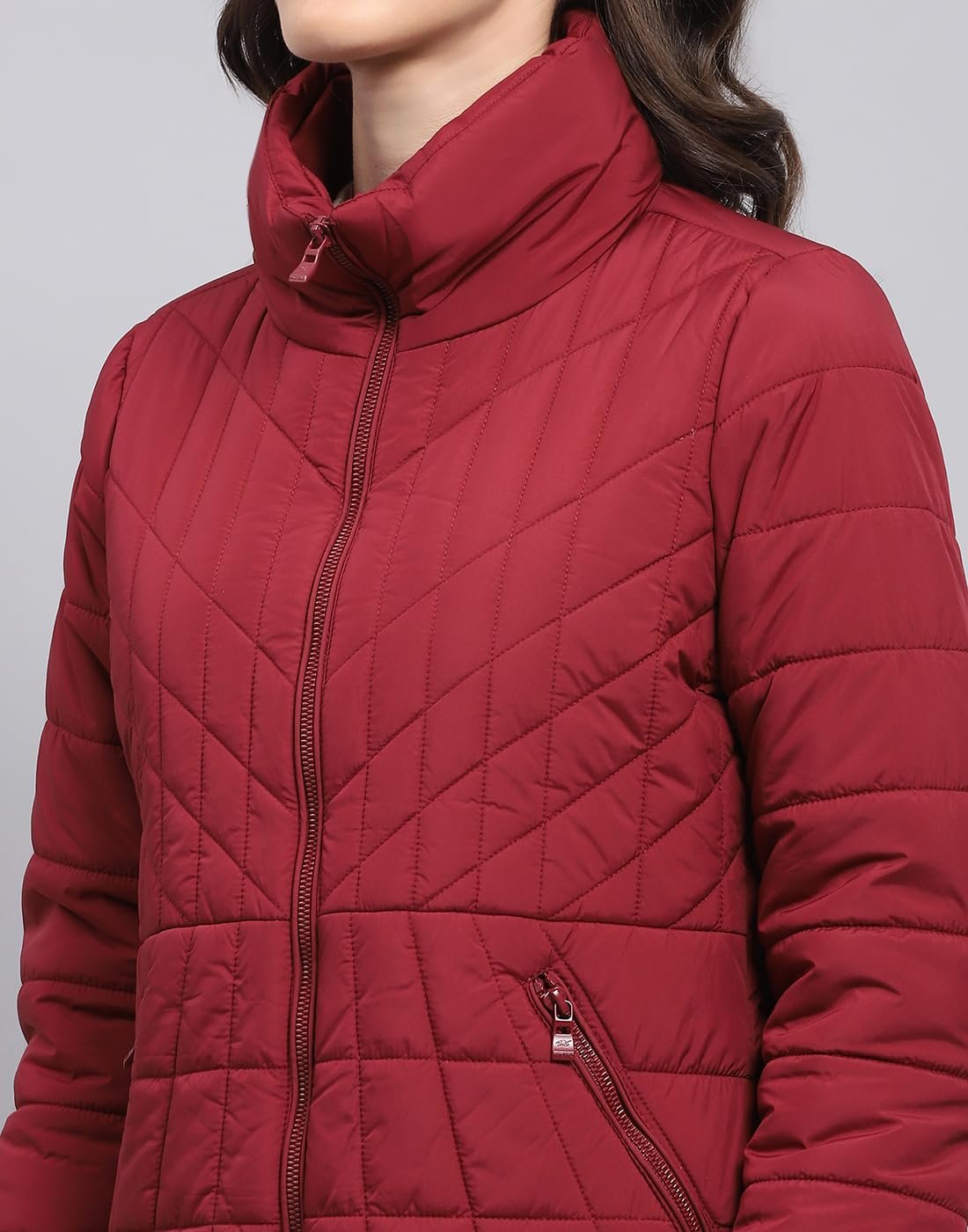 Monte Carlo Womens Solid High Neck Full Sleeve Jacket (224067520) - Image 6