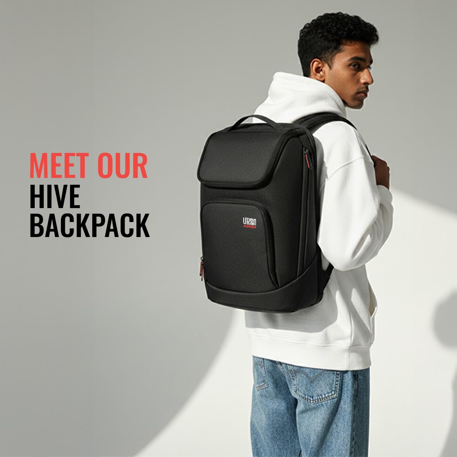 Urban Jungle by Safari, The Hive, Daily Commute & Office backpack | Premium fabric | Water Resistant | 180° Flat-open | Zipper Side Pockets | With Laptop & Tablet Sleeve Workpack - Image 2