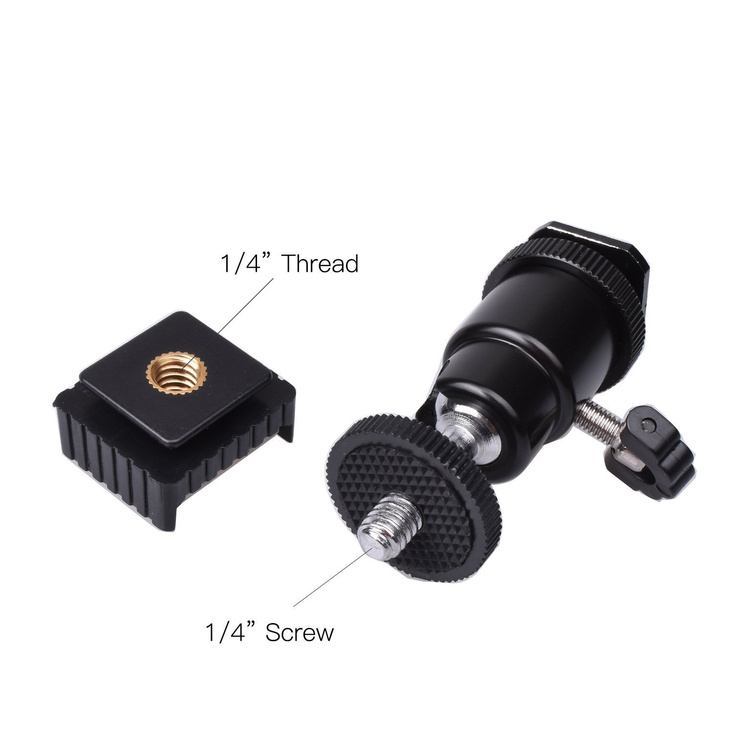 SHOPEE Branded Camera Tripod LED Light Flash Bracket Camera Holder Mount 1/4 Hot Shoe Adapter Cradle Ball Head ( with Cold Shoe) - Image 3