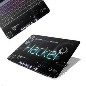 Hacker Top+Wrist Pad Vinyl Laptop Skin/Sticker/Cover Upto 15.6 Inches Laptops Laminated-Removable-HD Quality Compatible for Hp-Dell-Sony-Lenovo-Asus etc.(15x10 Inches)