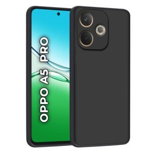 HELLO ZONE Exclusive Matte Finish Soft Back Case Cover for Oppo A5 Pro (5G) – Black