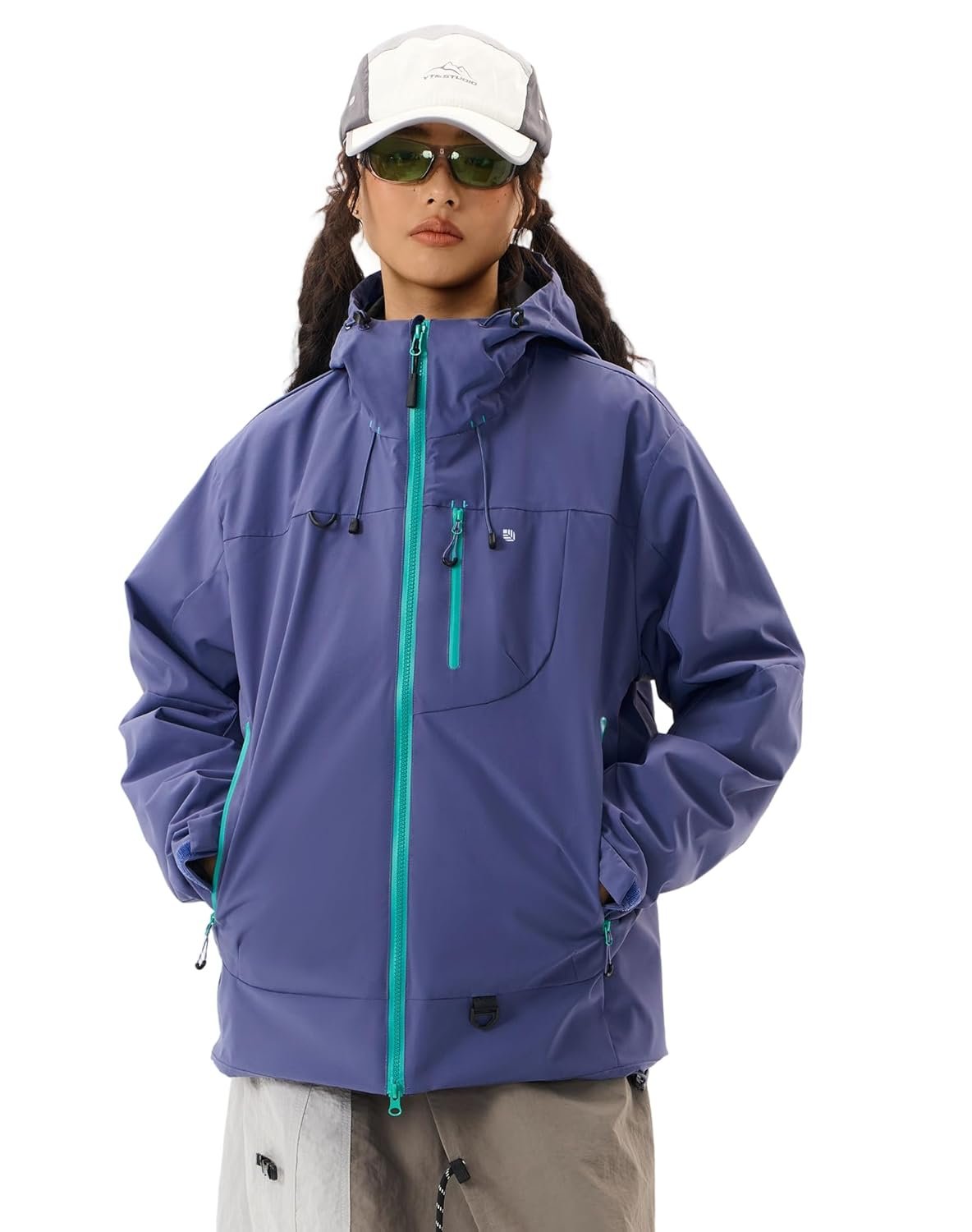 Women's Fashionable Fitted Waterproof Jacket, Stylish Color-Block Windbreaker, Versatile for Daily Commute, Travel, and Outdoor Activities I Unisex Couple Jacket - Image 8