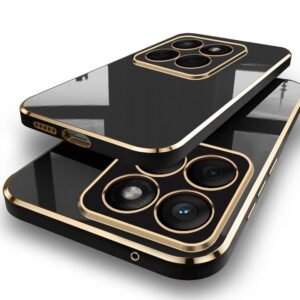 TheGiftKart Luxurious Golden-Plated Back Cover Case for Motorola Moto Edge 60 Fusion 5G / Edge 60 5G | Raised Lips for Camera & Screen Protection | Shockproof Design | Stylish Back Cover (TPU, Black)