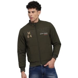 Monte Carlo Mens Printed Mock Neck Full Sleeve Jacket (224066865)