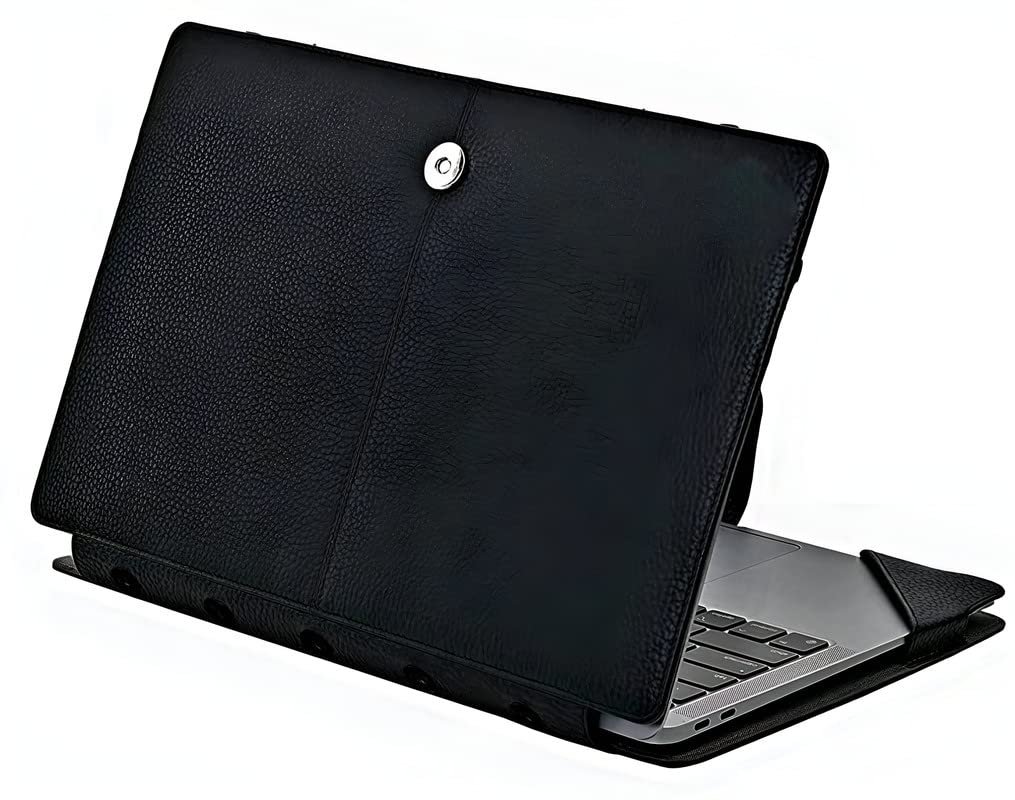 Genuine PU Leather Laptop Case for Lenovo Yoga 7 14-Inch Full Hd IPS 2-in-1 Touchscreen 82Bh004Hin, Black (BK4669)