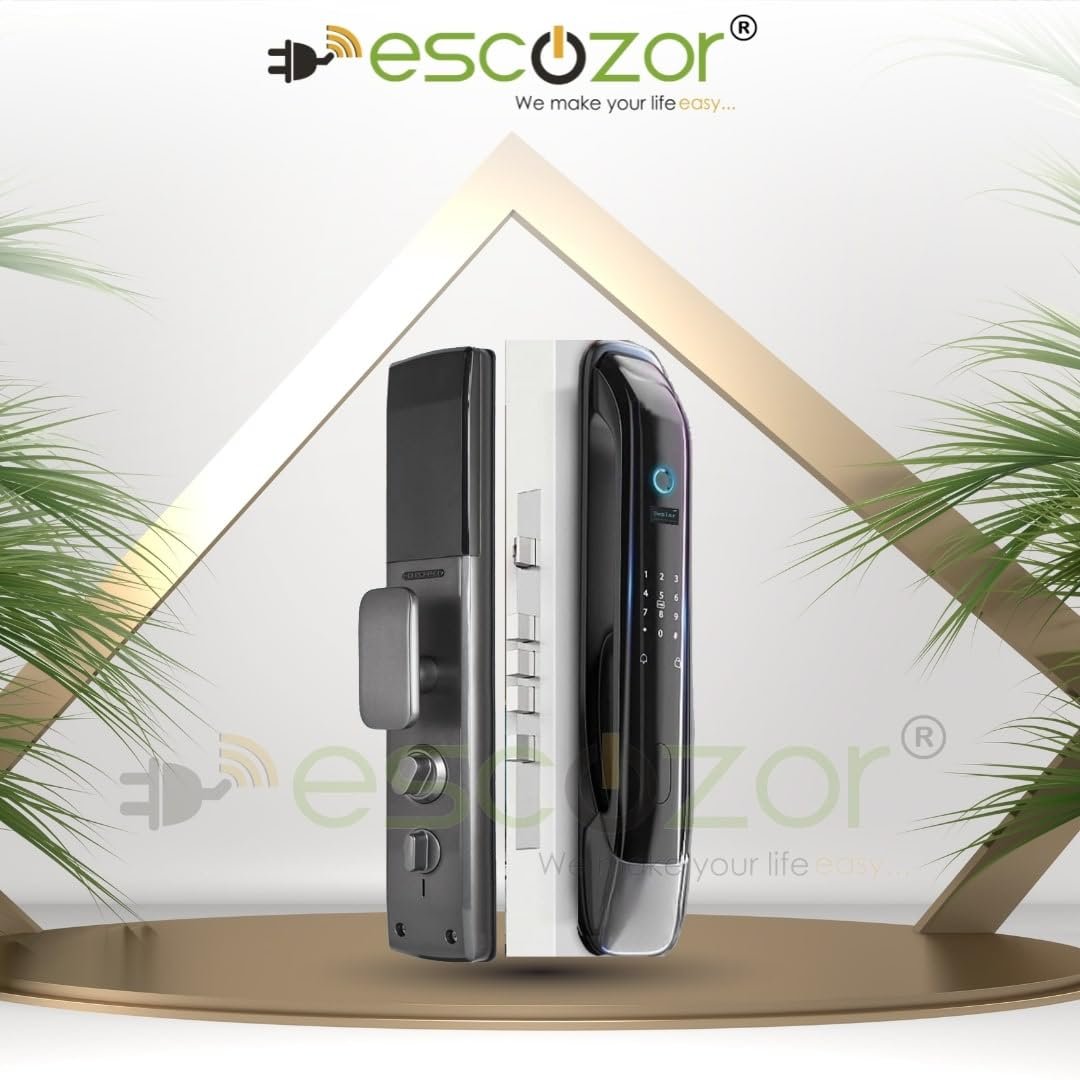 Escozor® EMM01 Smart Digital Pushpull Fingerprint Lock for Main Door,Safety Door with Fingerprint,Password,Smart Card,Mechanical Keys & WiFi Smart Life Mobile App Control(35mm to 70mm Door Thickness) - Image 6