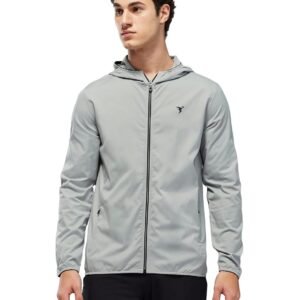 TECHNOSPORT Men’s Polyester Regular Slim Fit Solid Hooded Jacket