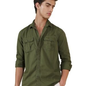 FYLTR Men’s Full Sleeve Overdeyed Solid Shirt – Regular Fit | Full Sleeve | Double Pockets | Travel Shirts for Men | Casual Shirts for Men