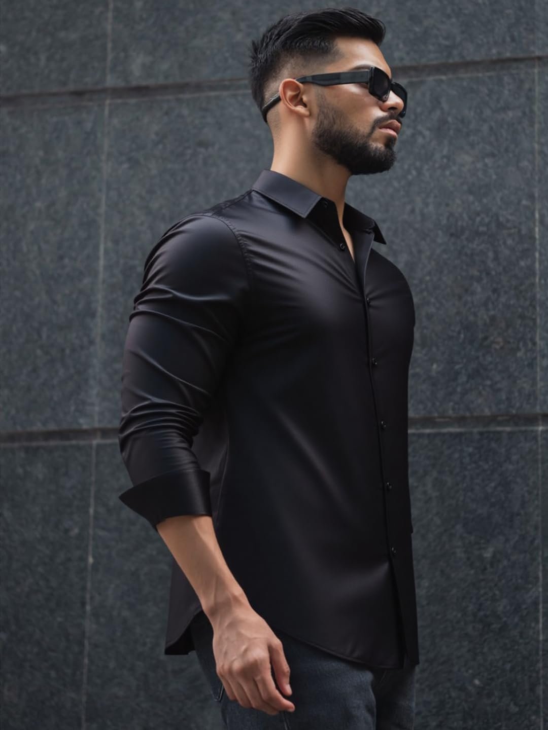 IndoPrimo Men's Stylish Solid Satin Casual Shirt for Men Full Sleeve - Image 3