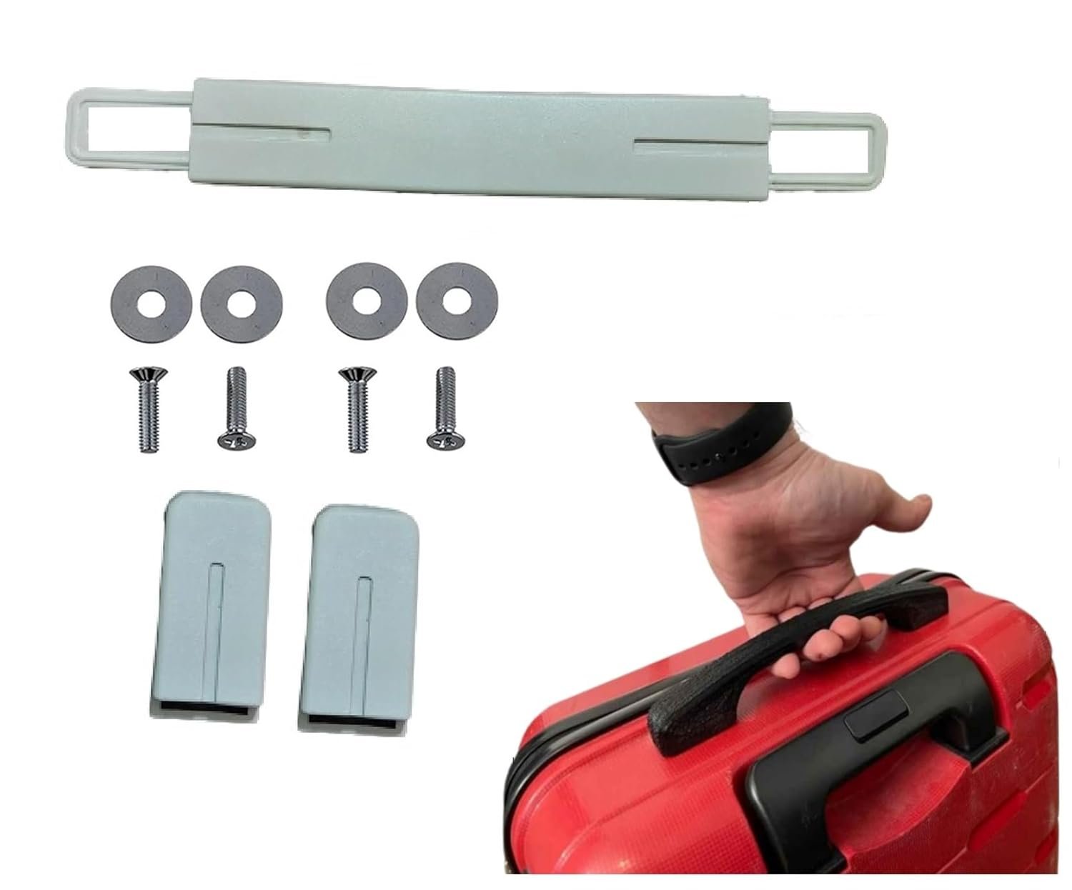 Repair Replacement Luggage Pull Handle for VIP Safari, American Tourister, Skybag Suitcase Trolley Bag - 5 Pcs Grey Handle for Luggage Parts - Image 5