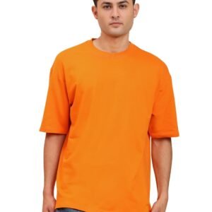 Amazon Brand – Anarva Men’s Oversized Cotton T-Shirt | Crew Neck | Half Sleeve | Solid Casual Tee