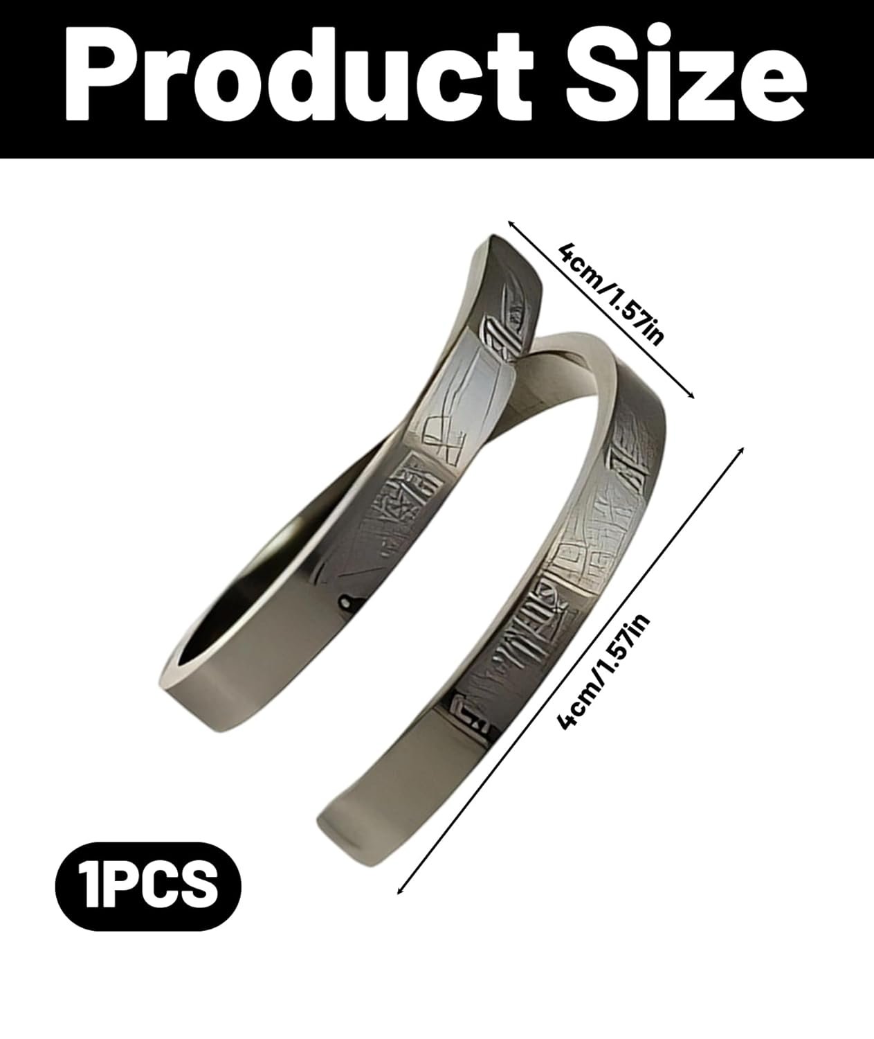 Islamic Ring for Men, Adjustable Black Ring for Everyday Wear and Formal Occasions, Sleek Design and Comfortable Fit for All Hand Sizes, Stainless Steel Designe Amulet Opened Cuff Fashion Adjustable - Image 2