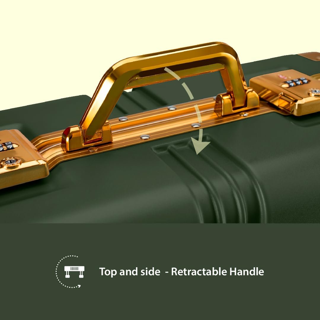 Maleta Gold Series Cabin and Check-in Medium Luggage| 20’’ and 24’’ | Aluminium Frame,Dual TSA Lock | Trolley Bags for Travel Set of 2 | Suitcase | Luggage Bags (Green, Set of 2 (Small-Medium)) - Image 8