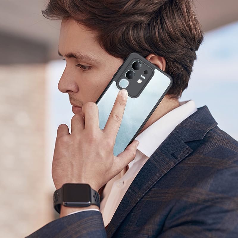 Mr. Case Back Cover for Vivo T4x 5G| Shockproof Transparent Hard Back with Black Bumper | 360° Protection | PC & TPU Durable Case | Anti-Slip Grip & Camera Protection - Black - Image 6