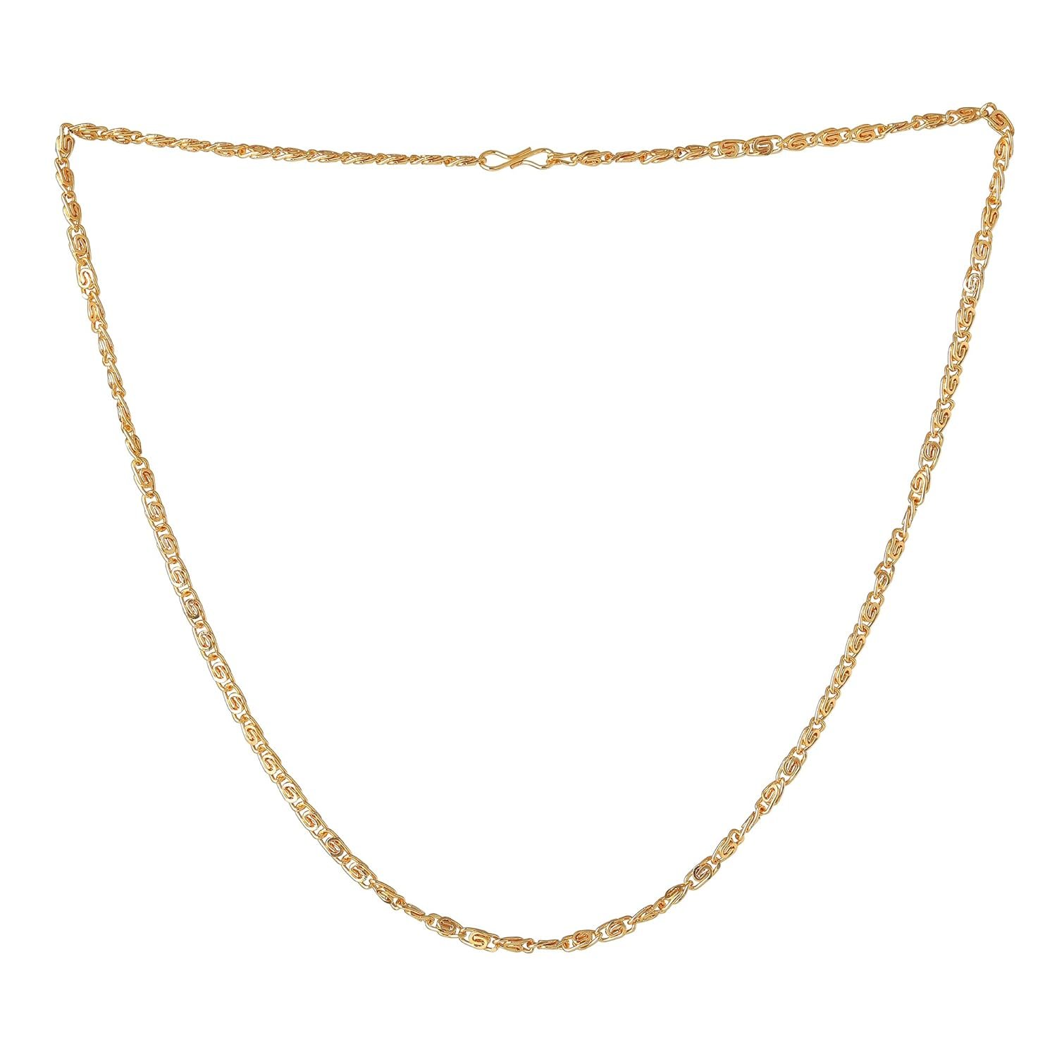 Fashion Jewelry Neck Chain for Men & Women: Gold Plated Luxurious Glamour Lightweight Necklace Chain- Perfect for Everyday and Office Wear for Men & Women (Unisex) -OSAK010-IG CHAIN