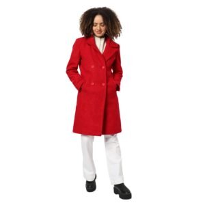 Campus Sutra Wool Blend Women’s Solid Reefer Mid-Thigh Jacket