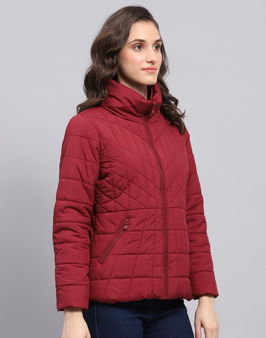 Monte Carlo Womens Solid High Neck Full Sleeve Jacket (224067520) - Image 3