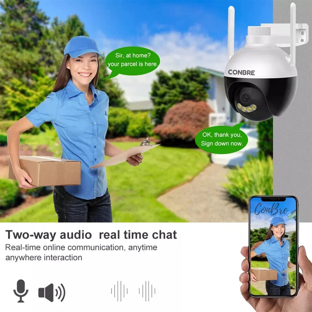 Conbre CruizerX 2MP Outdoor WiFi 1080p Motorized Pan/Tilt Security Camera, Colour Night Vision, IP66 Weatherproof, Auto Cruiser, Motion Detection, Supports Upto 128GB SD Card - Image 5