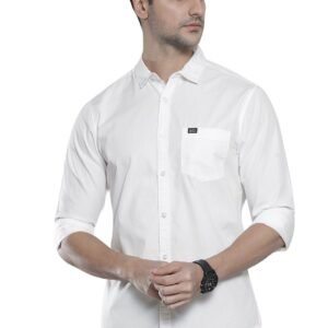 The Indian Garage Co Men’s Cotton Regular Fit Solid Full Sleeves Spread Collar Casual Shirt