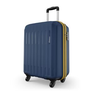 Safari Genius Alley Cabin Trolley Bag, Hard Case Polypropylene, 4 Spinner Wheels, 360 Degree Wheeling Carry on Luggage, Suitcase for Travel, Navy, 55cm