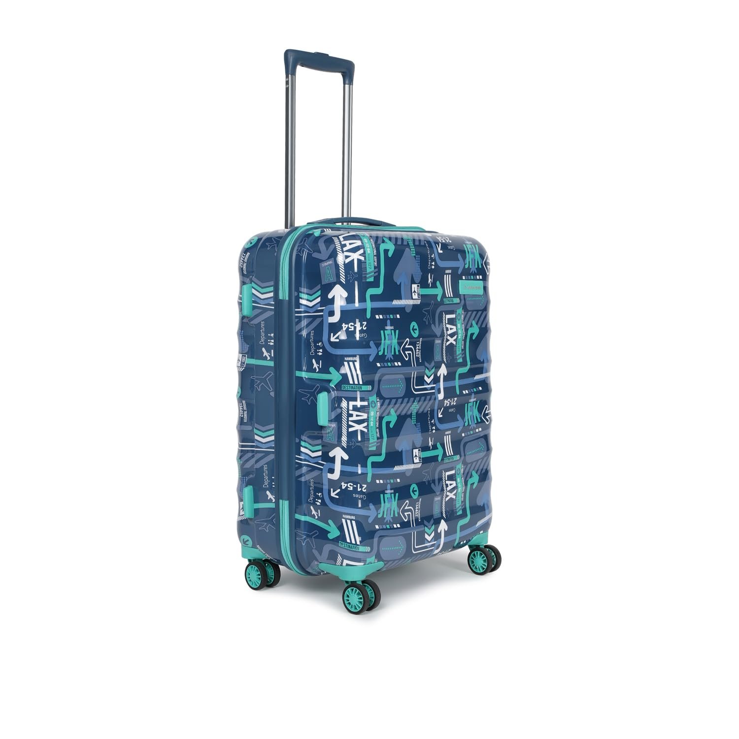 uppercase Jfk Plus (Medium) 66Cms, Sustainable Check-In Trolley Bag, Hardsided Printed Luggage, Combination Lock, 8 Wheel Suitcase For Unisex, 2000 Days Warranty (Denim Blue, Polyester, Spinner) - Image 3