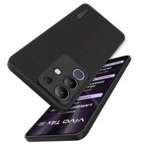 TOUCCH Liquid Silicone Case Cover for Vivo T4X 5G| Shock Proof Design & 360 Degree Protection| Premium Soft Black Cover for Vivo T4X 5G | Silicone Sand Blast – Black