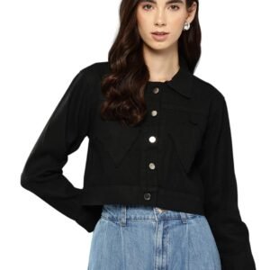 Aarika Womens Casual Wear Blue Colour Solid Denim Jacket