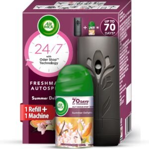 Airwick Freshmatic Automatic Air Freshener Kit [Machine + 1 Refill] – 250ml | Summer Delights with White flowers,melon, vanilla fragrances| 2600 Sprays Guaranteed | Lasts up to 70 days