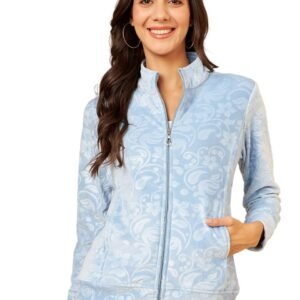 Modeve Floral Printed Stand Collar Lightweight Tailored Jacket