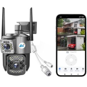 IFITech 4MP Dual-Lens Outdoor CCTV Camera | Smart Home Security Camera with Ethernet & SIM Card Connectivity | 360° Coverage | Two-Way Audio | Color Night Vision | Easy Setup | Made in India
