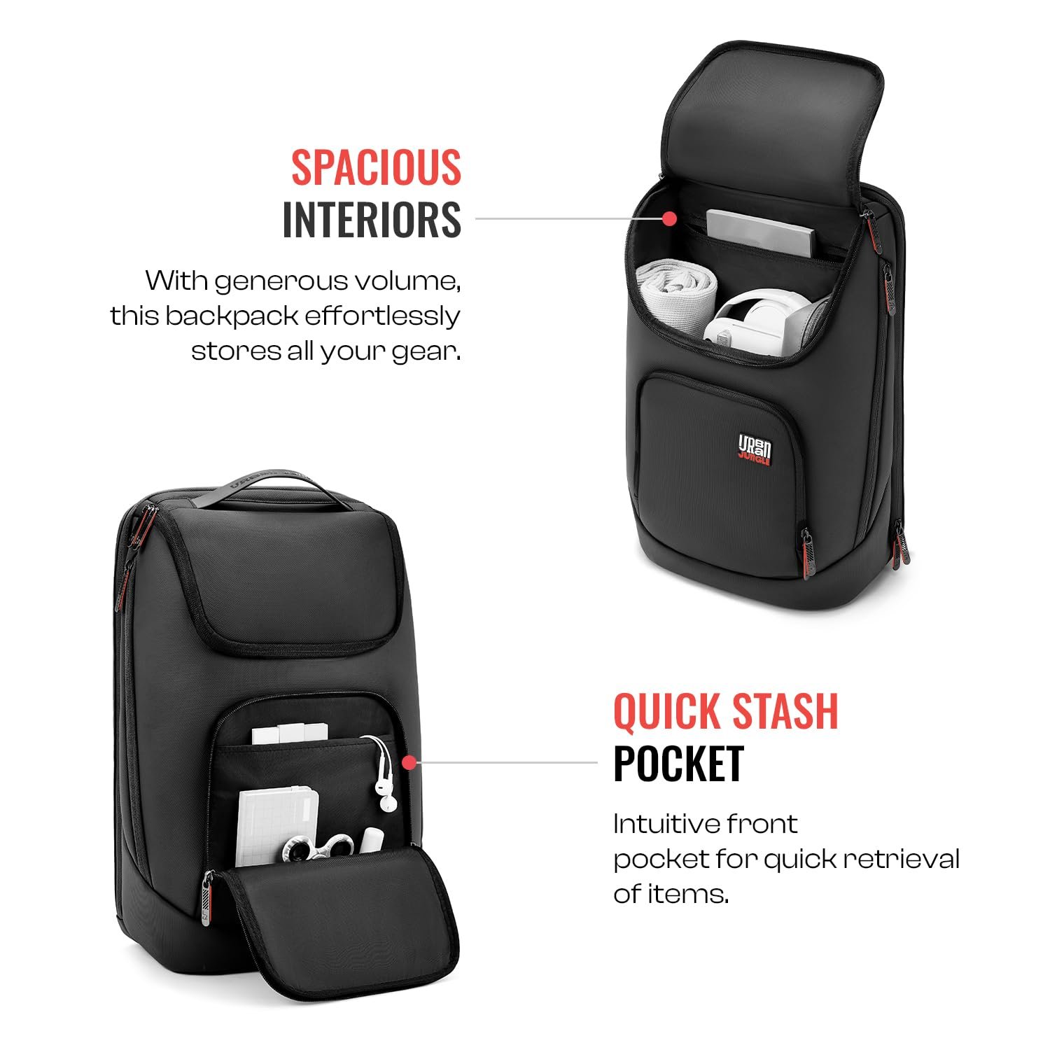 Urban Jungle by Safari, The Hive, Daily Commute & Office backpack | Premium fabric | Water Resistant | 180° Flat-open | Zipper Side Pockets | With Laptop & Tablet Sleeve Workpack - Image 3