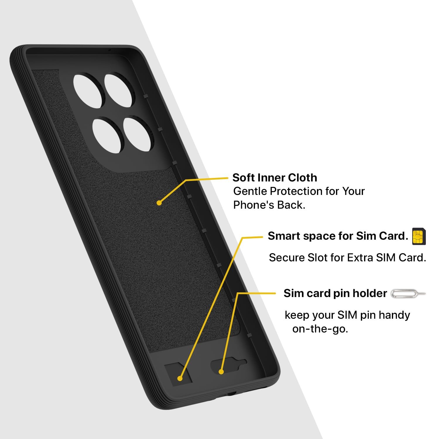 Outlouders Back Cover for Motorola Moto Edge 60 5G / Motorola Moto Edge 60 Fusion 5G | Full Camera Protection | TPU Soft Flexible Shockproof Bumper Case (Black) - Image 6