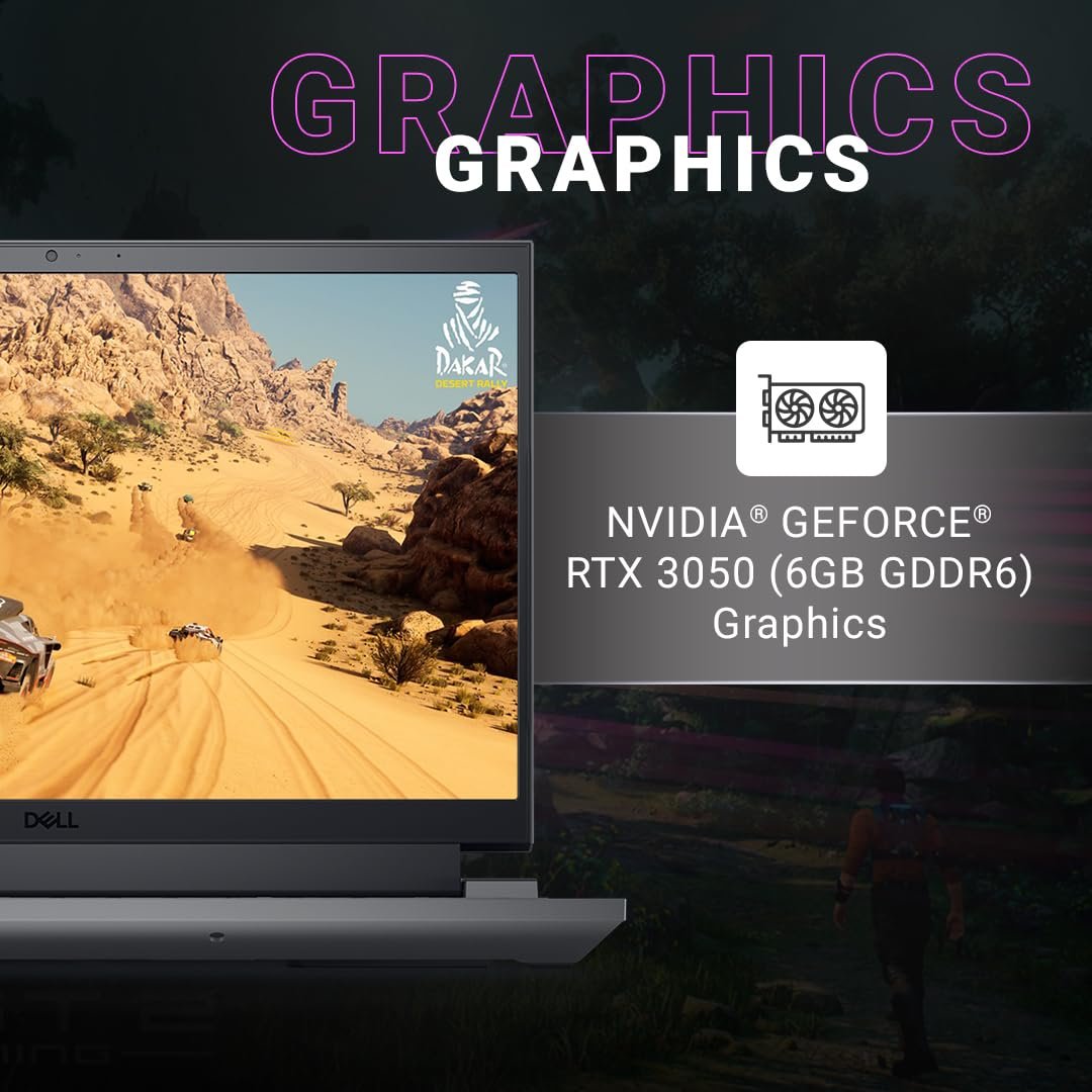 Dell G-series-15-5530-laptop - 15.6" FHD, Intel Core i5-13450HX, 16GB DDR5 RAM, 512GB SSD, NVIDIA GeForce RTX 3050, 4-Zone RGB Backlit Keyboard + G-Key, Dark Shadow Gray, Win 11 + H&S 2021, 2.65 Kg - Image 5