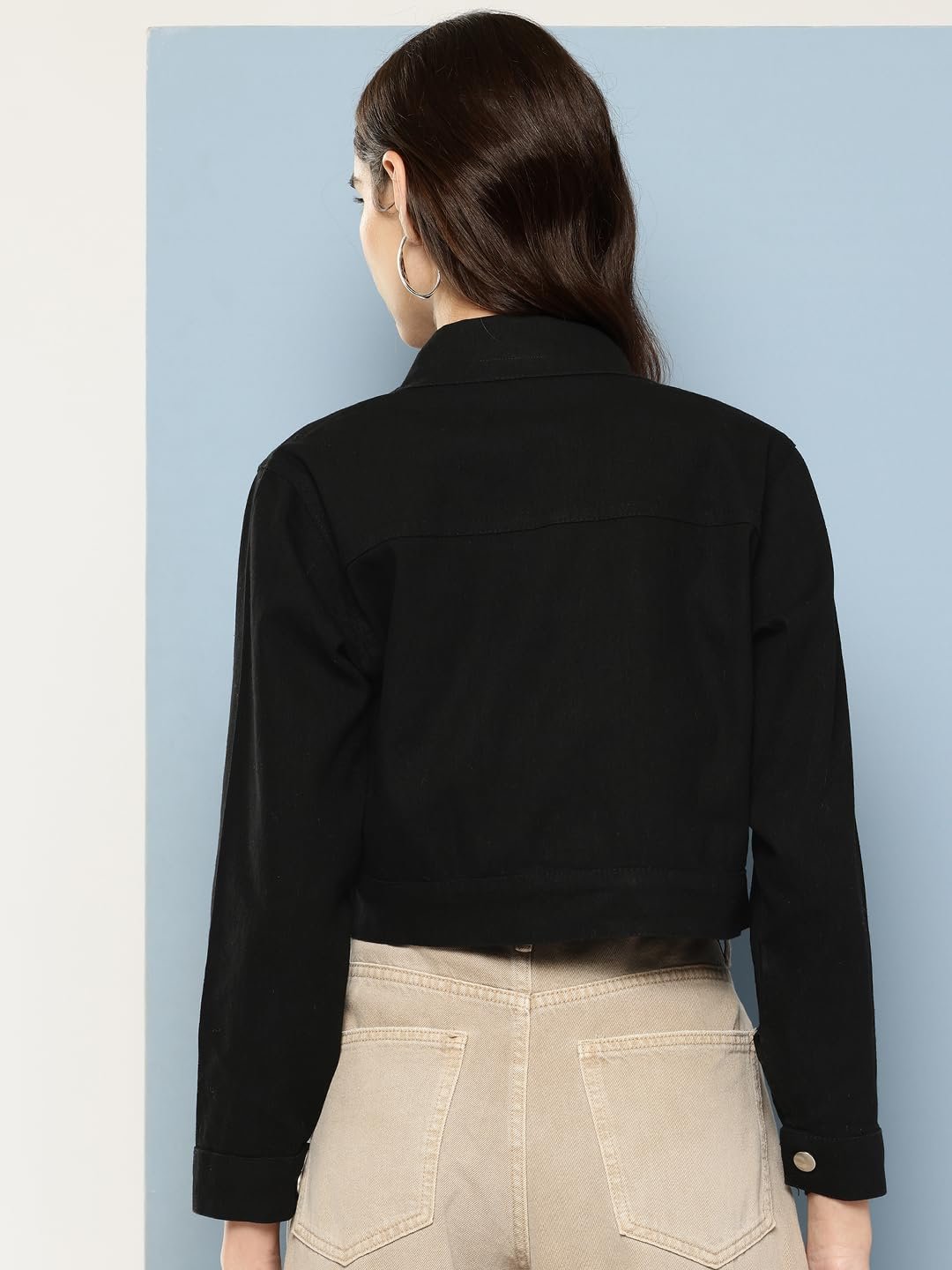 Aarika Womens Casual Wear Blue Colour Solid Denim Jacket - Image 4