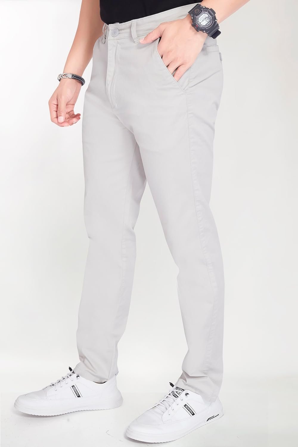 DIVISIVE Men's Regular Fit Cotton Chinos Trousers Pants - Image 3