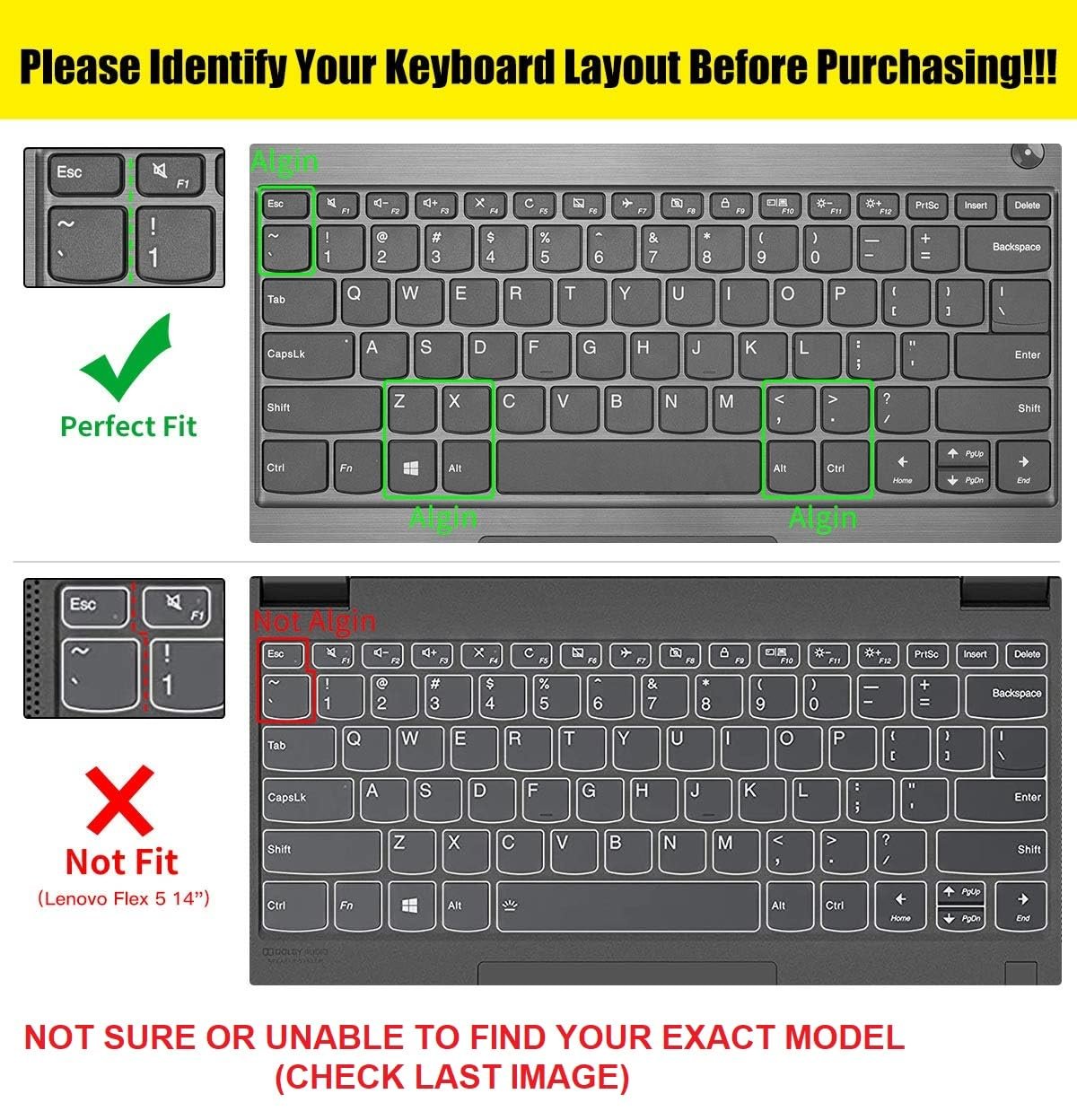 Saco Protector Skin Keyboard Cover Compatible for Lenovo Yoga 720 12.5" Laptop/Lenovo Yoga 920/ Yoga C930 13.9" Laptop - Image 2