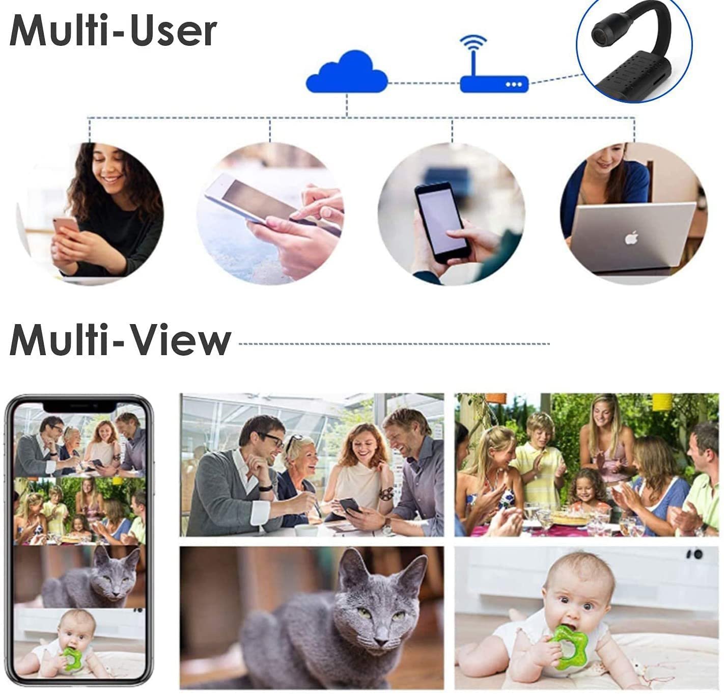 TECHNOVIEW Wi-Fi Surveillance Flexible Neck Wireless Security Camera 1080P Watch Live View, Wireless Indoor/Outdoor Home Office with Motion Detection, Work with Power Only (Moveable Camera) - Image 8